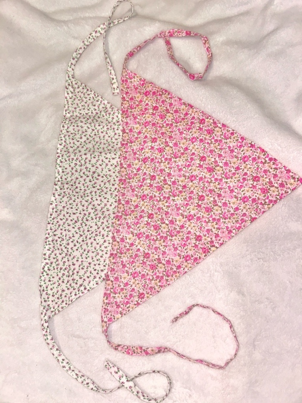 Hand Sewn Triangle Bandana Hair Accessory Headband Floral Coquette Cottagecore